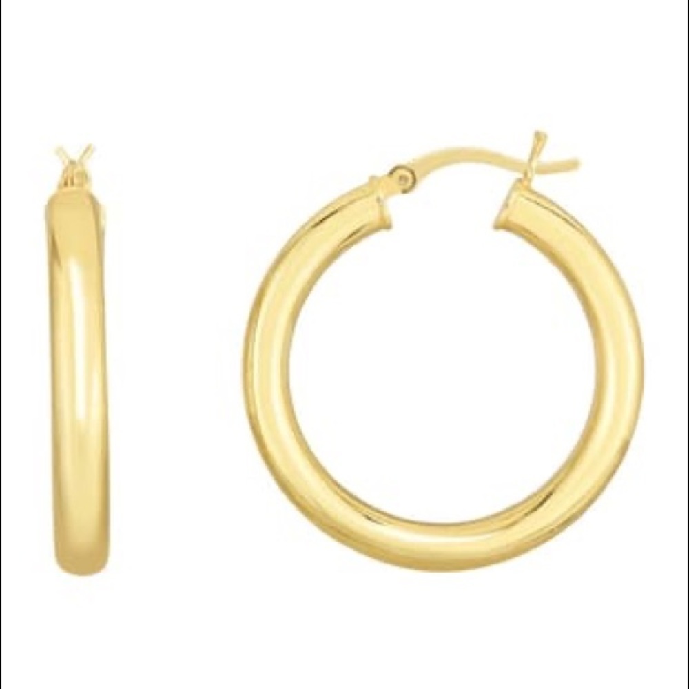 Sphera Milano 14K Gold Polished 25mm Hoop Earrings